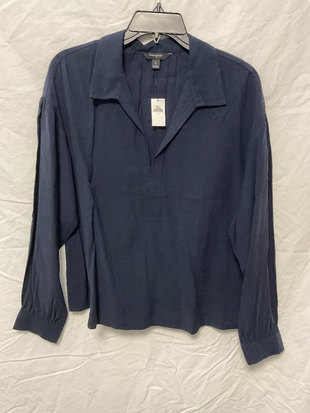 NWT Banana Republic Navy Popover Blouse Size L